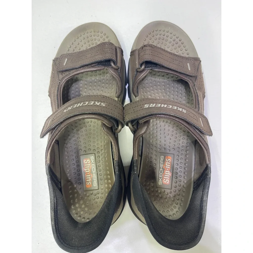Skechers Hands Free Slip-ins Mens Sandals 205289 Chocolate Brown Hiking Size 10